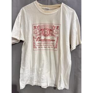 Hanes Budweiser King of Beers vintage label graphic t-shirt Size XL Y2K BR2148